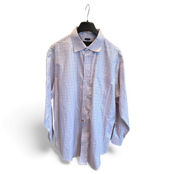 Jos. A. Bank Men’s Pink w/ checker Long Sleeve Dress Shirt Classic Fit 18.5 x 36 - Picture 1 of 5